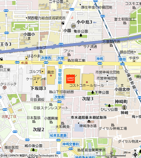 イオンスタイル尼崎付近の地図